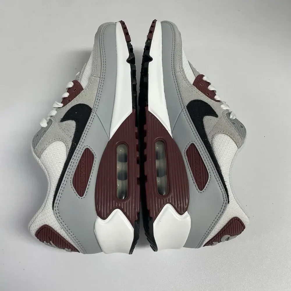 Nike Air Max 90 Dark Team Red FN6958 101 Size 8.5 White Grey Mesh Low Top Shoe